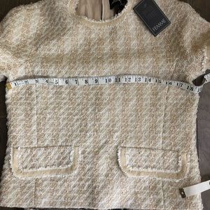 New femme de Carrière suit skirt top tweed cream 36 S M